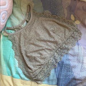 High Neck Lace Racerback Bralette